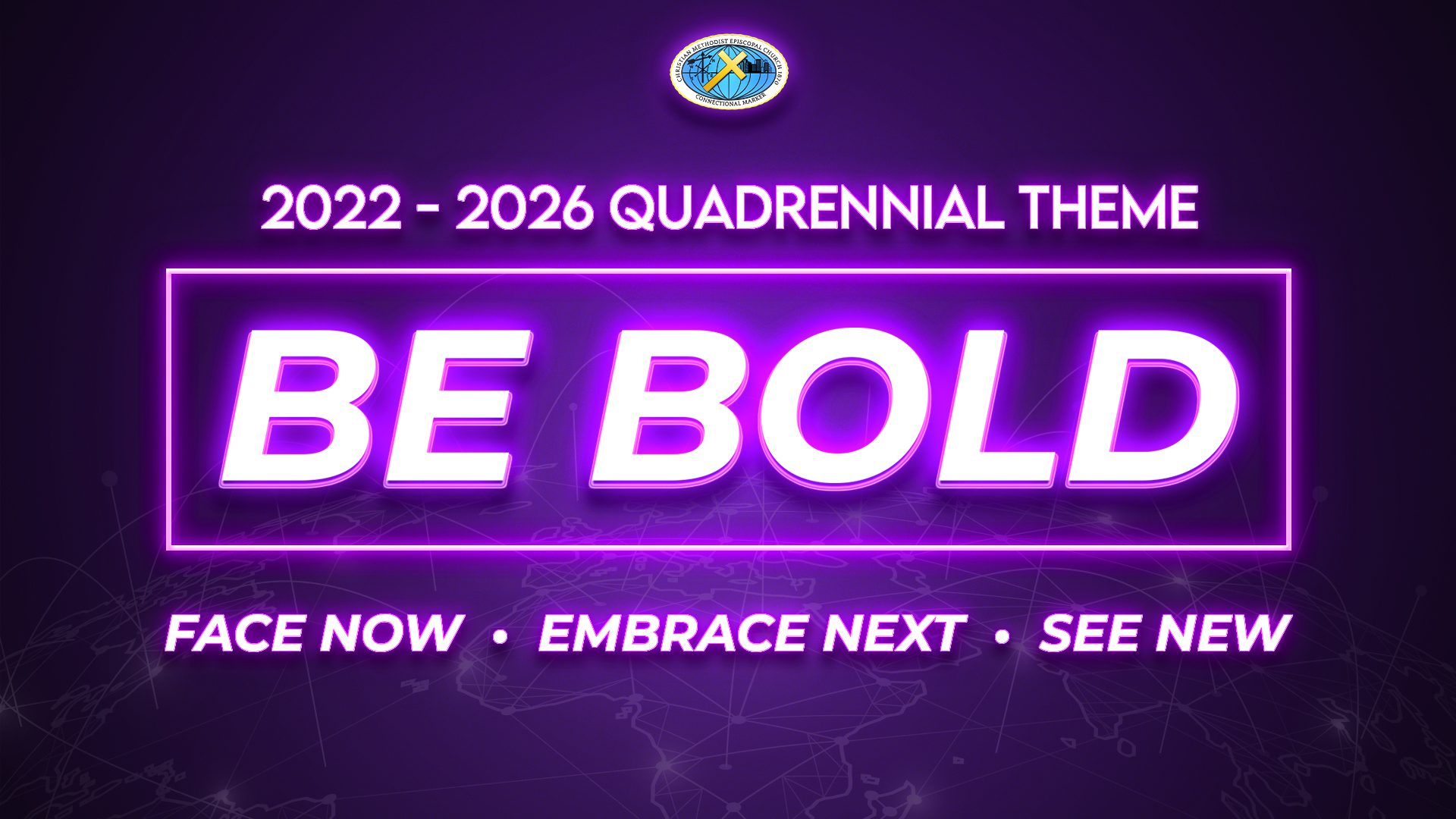 A purple background with the words be bold in white.