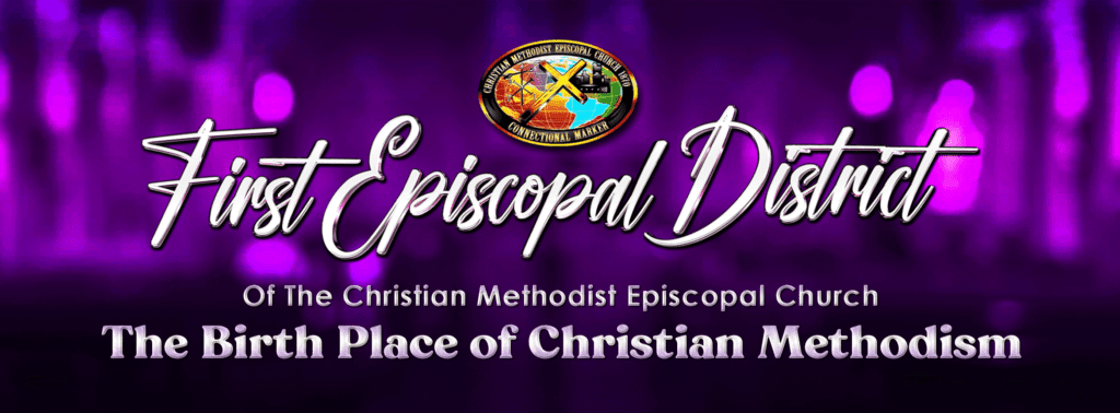 A purple background with the words episcopal day written in black.