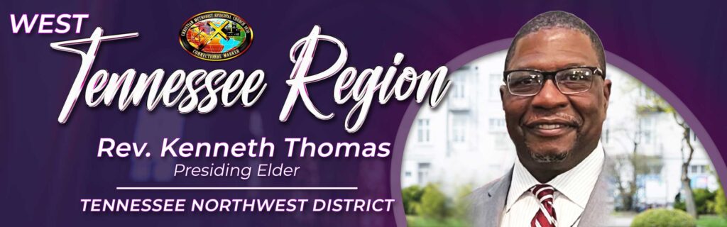 A purple banner with the words " life region " and " ruth thomas elder."